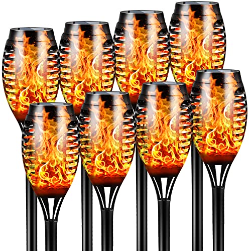 Otdair Solar Torch Lights with Flickering Flame, 12 Packs 12LED Tiki Torch Solar Lights Outdoor, IP65 Waterproof Mini Solar Torch Light Auto On/Off for Garden, Patio, Yard, Pathway