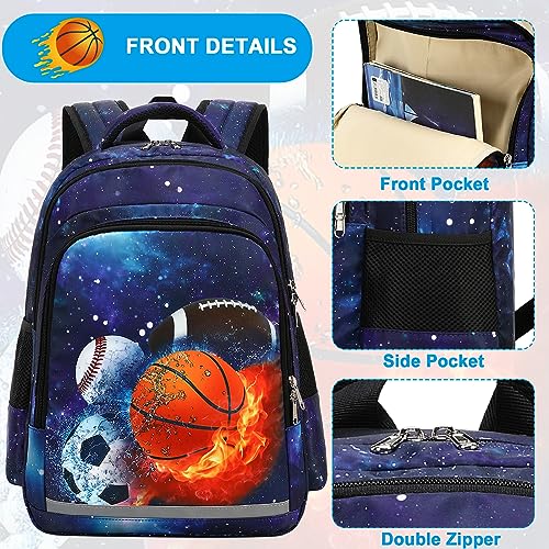 LEDAOU Kids Preschool Backpack Girls Kindergarten BookBag Elementary Waterproof Galaxy School Bag 7 Pockets with Chest Strap(Balls Starry Sky)