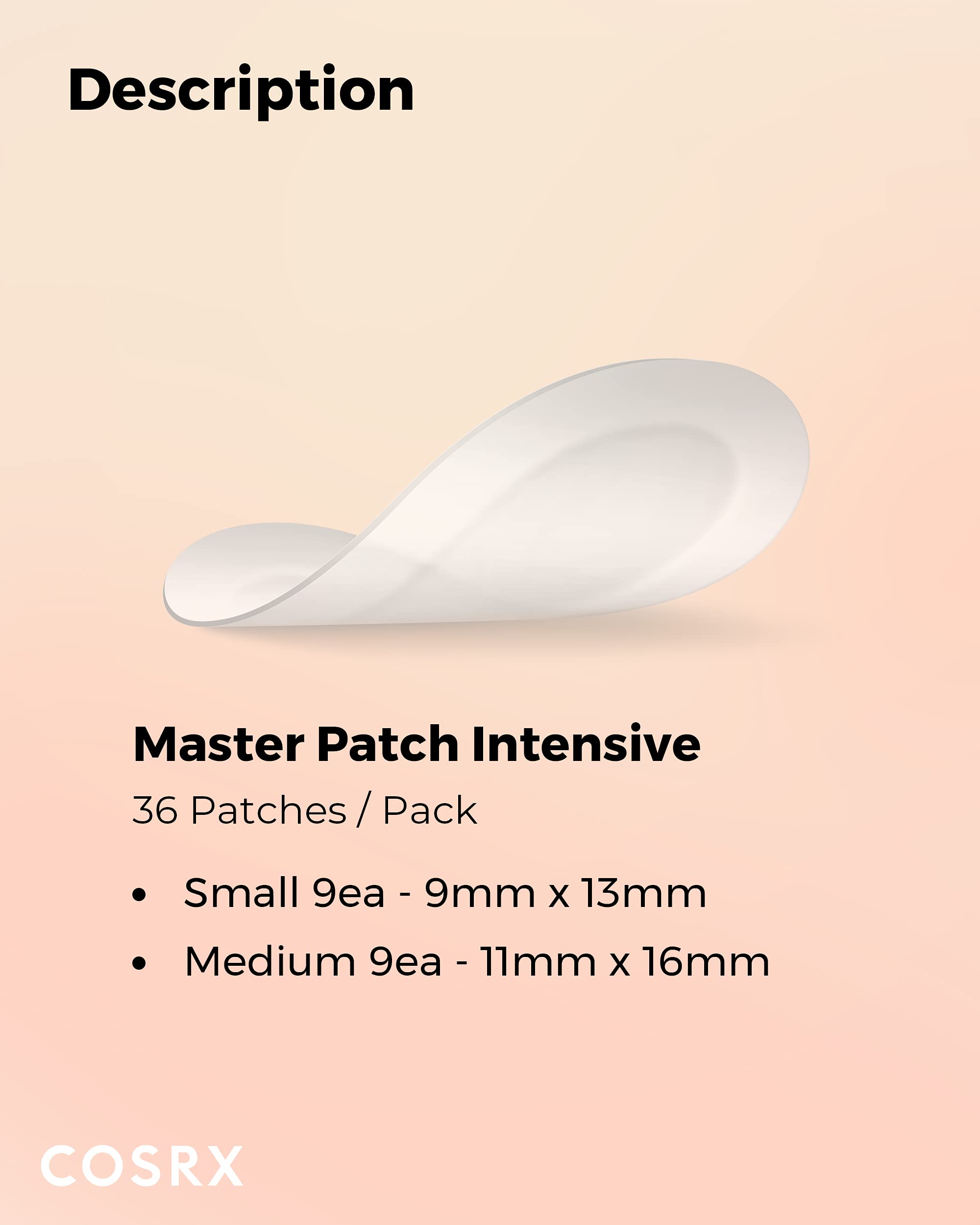 COSRX Master Patch Intensive | Oval-Shaped Hydrocolloid Pimple Patch with Tea Tree Oil & Salicylic Acid | Quick & Easy Blemish, Zit, Spot Treatment (90 Patches (Medium, Large), 90, Count)