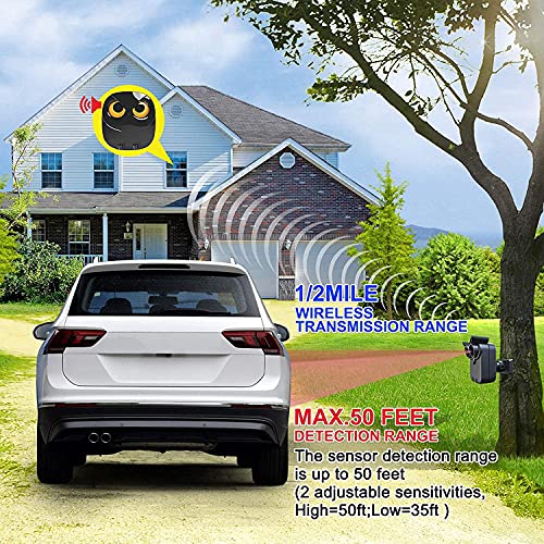 1/2 Mile Long Range Wireless Driveway Alarm-HTZSAFE Outdoor/Indoor Motion Sensor&Detector-DIY Security Alert System- 1 Receiver and 3 Sensor Kit