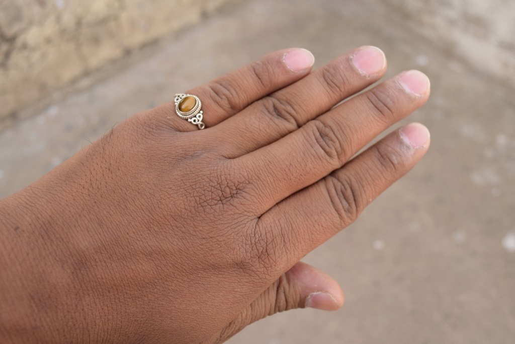 Tiger Eye Stone Ring 925 Sterling Silver Statement Ring For Women Handmade Rings Gemstone Christmas Promise Ring Size US 11 Gift For Her