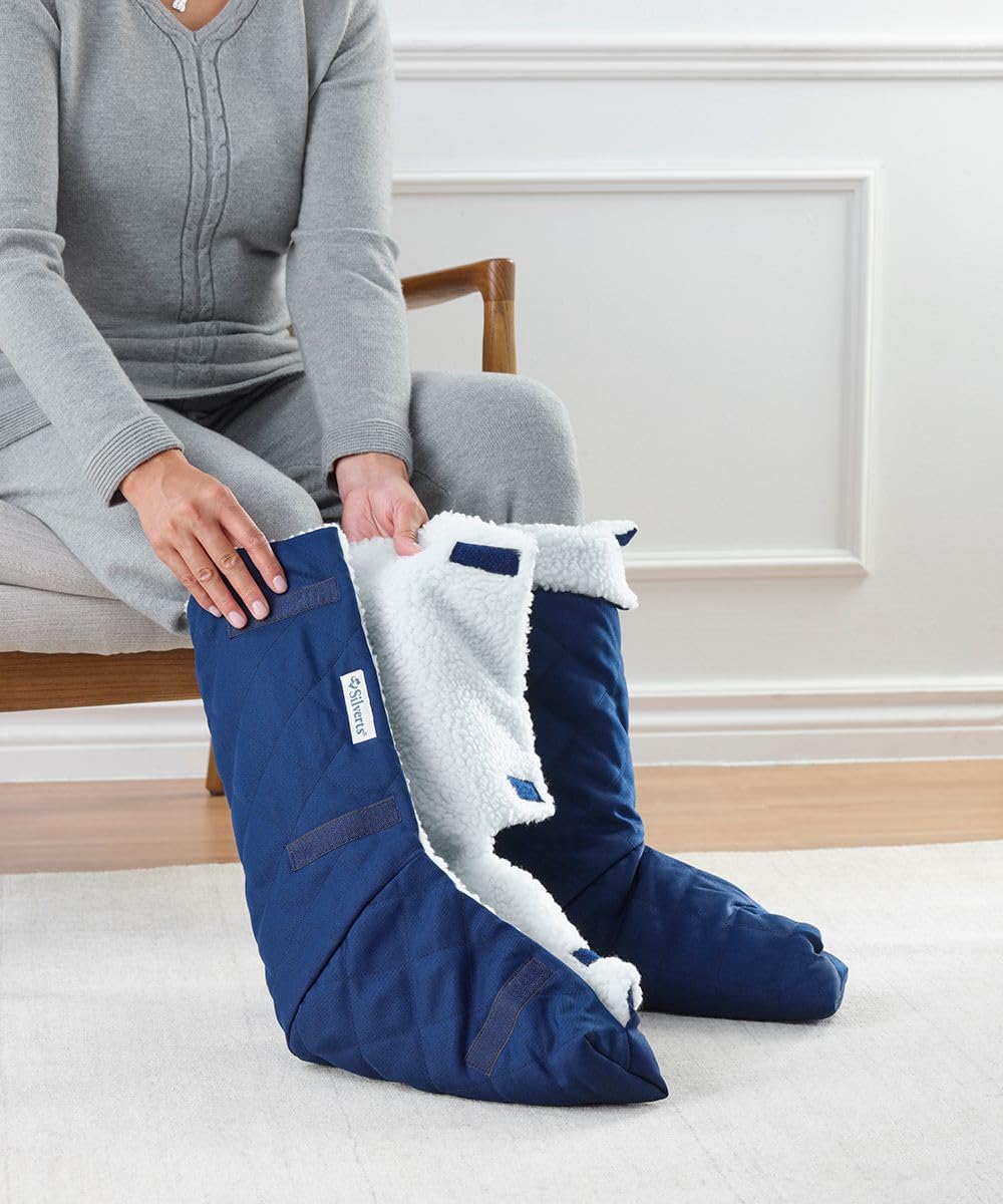 Silvert's Adaptive Clothing & Footwear Deep Wide Adjustable Foot Protectors - Marine Blue OS