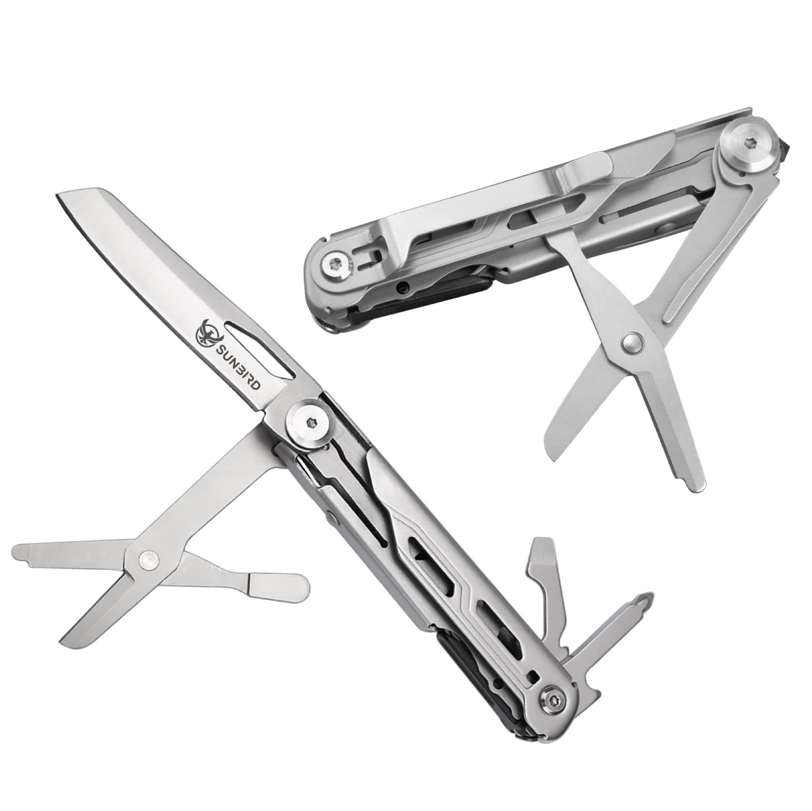 Pocket Knife with Clip, EDC Multitool Knife with Window Breaker Scissors, Portable Folding Tool with Safety Locking for Survival Camping Gadgets for Men