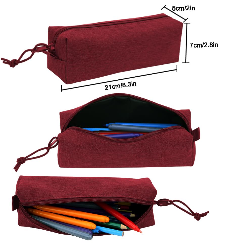 SUPACOOL Lightweight Casual Laptop Backpack & Pencil Pouch, School Backpack with USB Charging Port for Men and Women, Bookbag for Boys and Girld, Work Backpack(Garnet set)