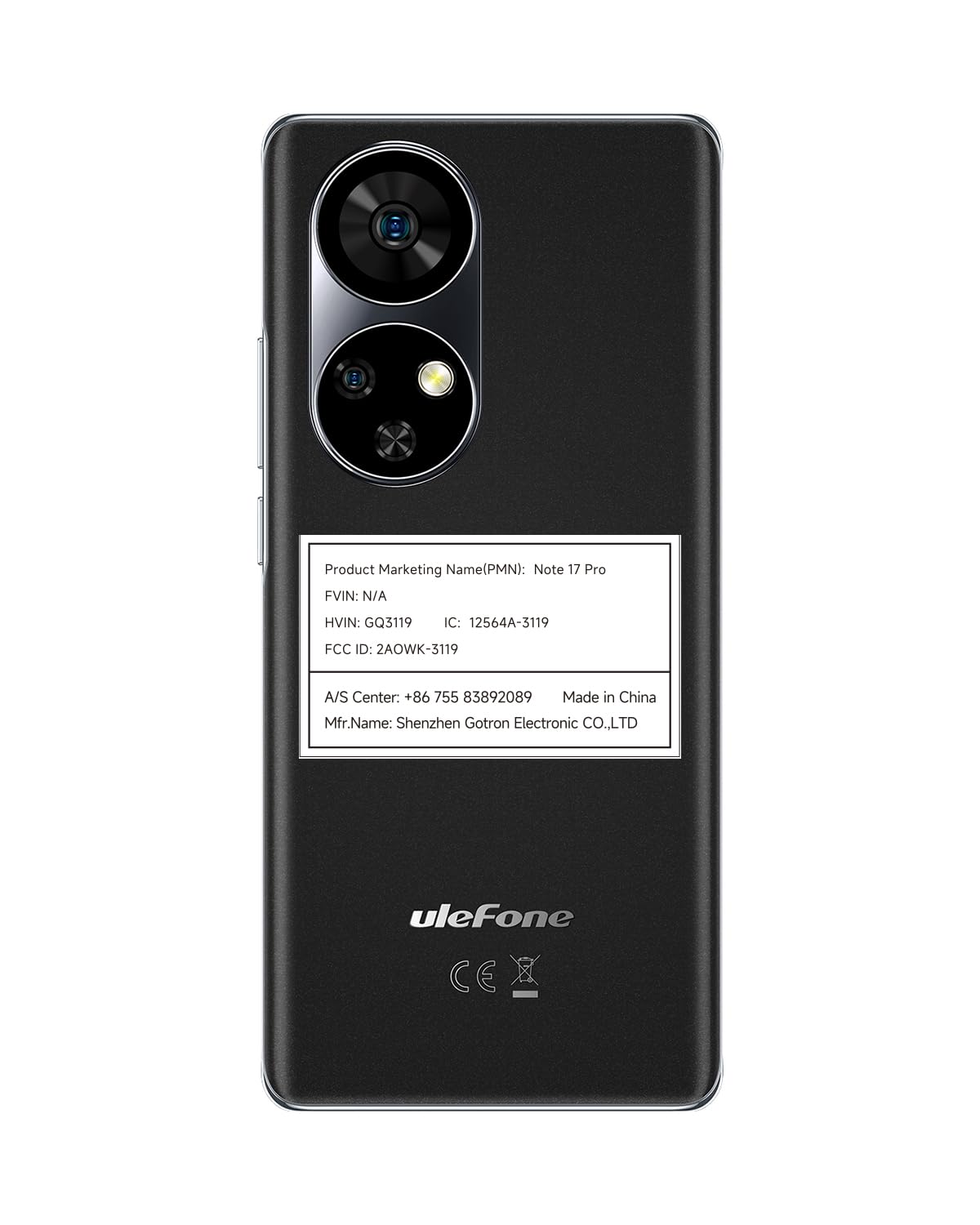 Ulefone Note 17 Pro Unlocked Cell Phone, 6.78" FHD+ AMOLED Curved 120Hz Screen, 108MP Rear Camera + 32MP Front Camera, MTK Helio G99 24GB+256GB, Android 13 OS, 5050mAh Smartphone, Global Version-Black