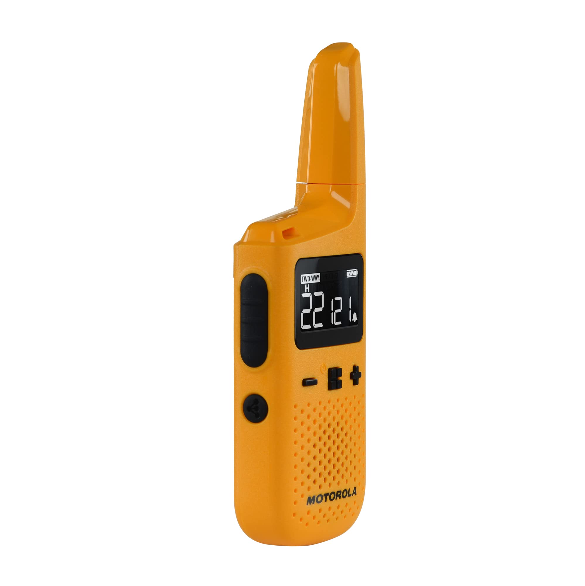 Motorola Solutions, Portable FRS, T380, Talkabout, Two-Way Radios, Rechargeable, W/ Charging Dock, 22 Channel, 25 Mile, Yellow, 2 Pack