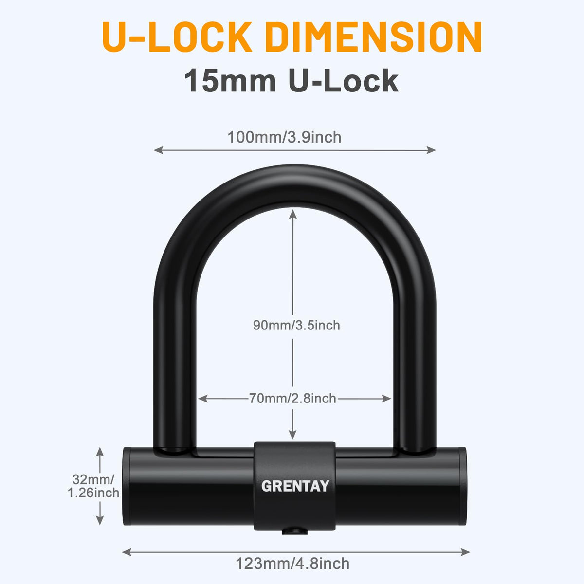 Combo Bike Chain Locks, Heavy Duty Security Chains, 5 Feet Long, 50mm Steel Chain Anti-Theft Bicycle Chain Lock, Durable Cut Proof Security Bicycle Chain with 3Keys 14mm U Lock for Bicycle&E-Bike
