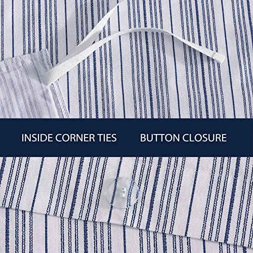 Nautica- Twin Duvet Cover, Cotton Reversible Bedding with Button Closure, Casual Home Décor for All Seasons (Beaux Stripe Blue, Twin)