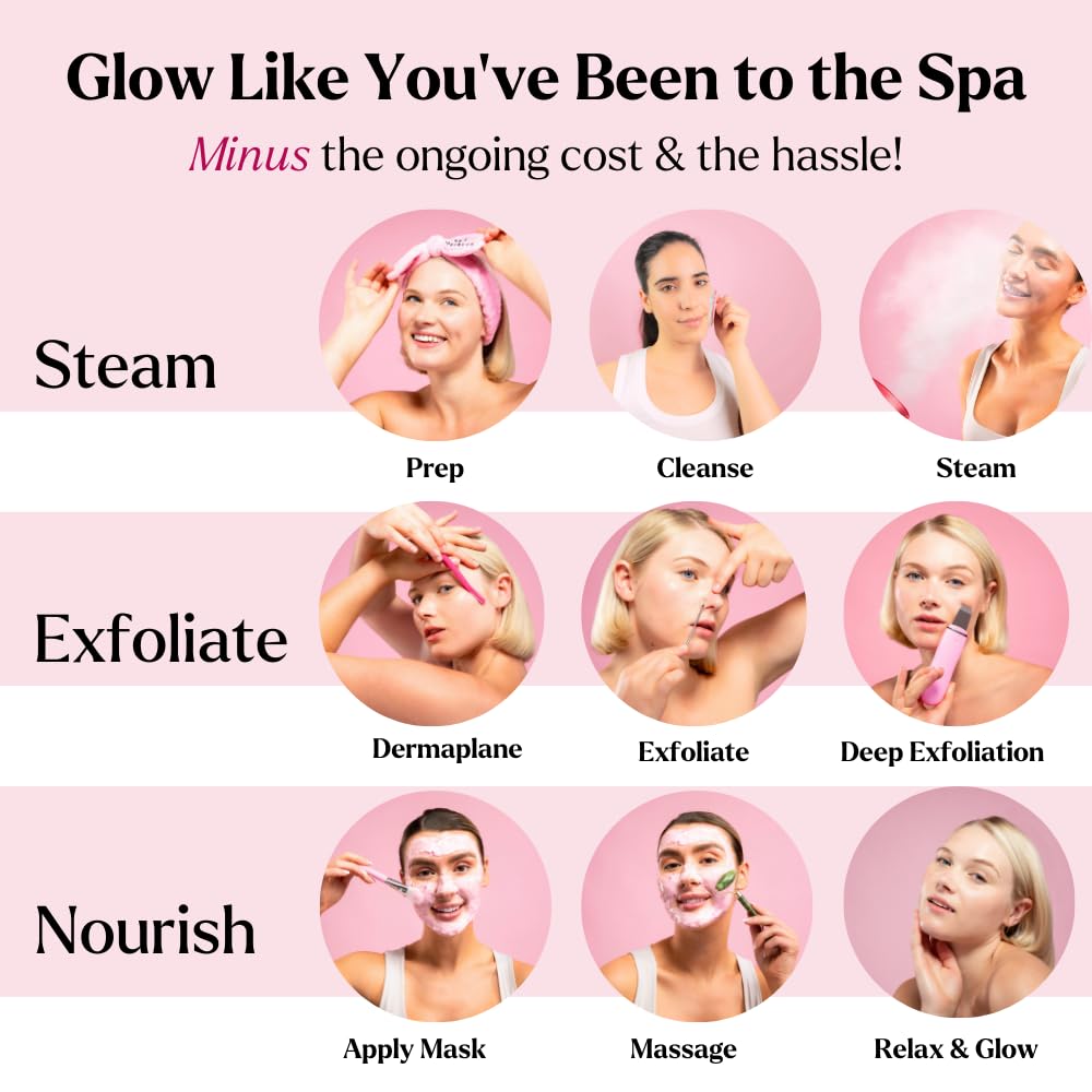 Facial Steamer Spa Gifts with Complimentary 17 Skin Care Tools | Face Steamer Gift Set for Women with Towel Warmer & Humidifier Mode| Self Care Gifts for Women, Spa Gifts, Womens Christmas Gifts