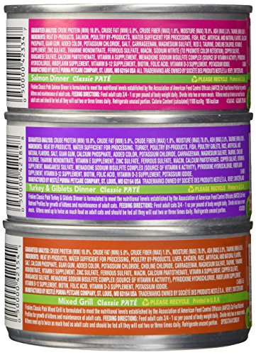 Friskies Wet Cat Food, Friskies Pate, 3-Flavor Variety Pack, 5.5-Ounce Can, Pack of 12