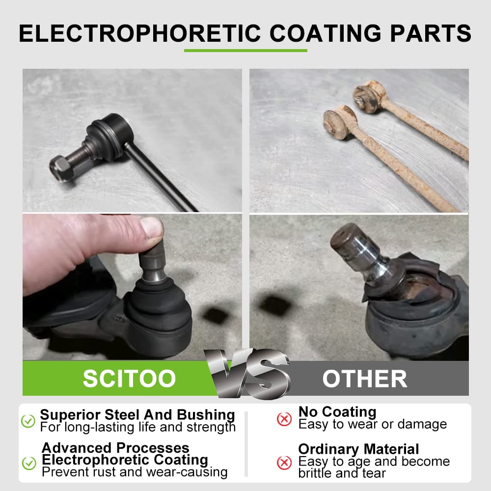 SCITOO 8pcs Front Suspension Kit - 2 Lower Control Arm And Ball Joint 2 Sway Bar Links Front 2 Outer 2 Inner Tie Rod End Links Fit For Honda Civic 2006 2007 2008 2009 2010 2011 Coupe Sedan 1.8L