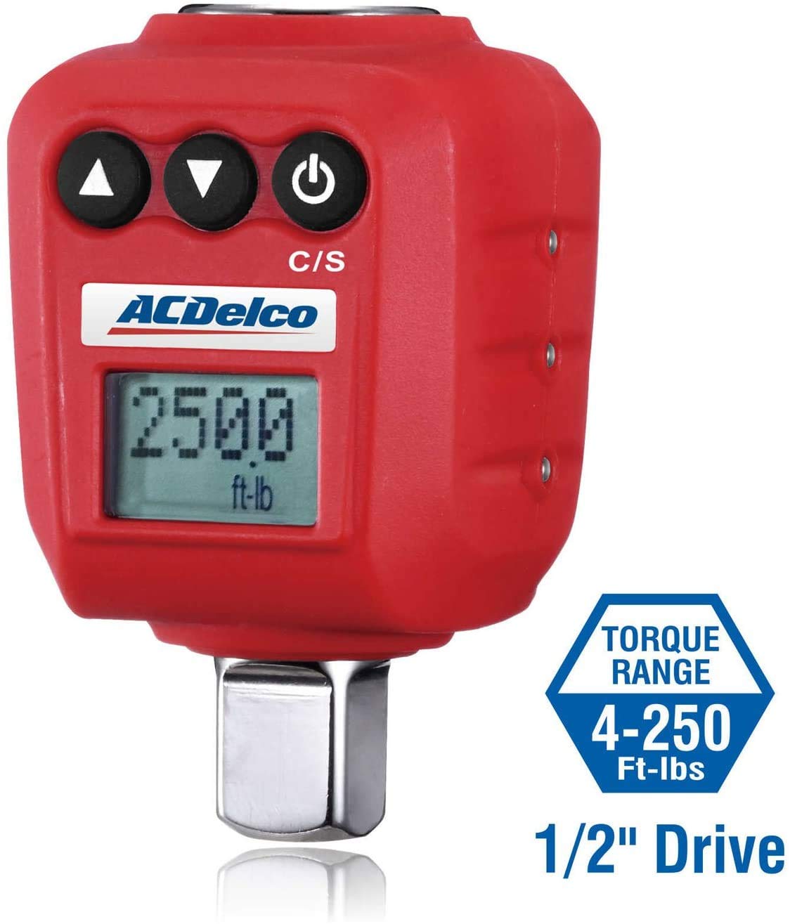 ACDelco ARM602-4A 1/2” (25 to 250 ft-lbs.) Heavy Duty Digital Torque Adapter with Buzzer and LED Flash Notification – ISO 6789 Standards with Certificate of Calibration