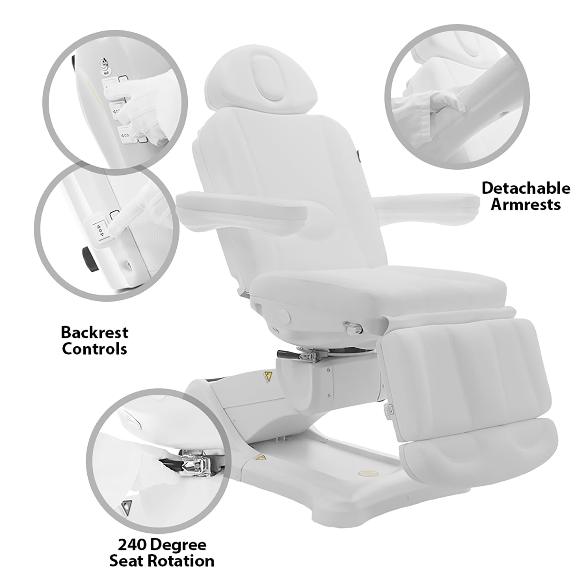 SKINACT Malibu Electric Medical Spa Treatment Table (White)