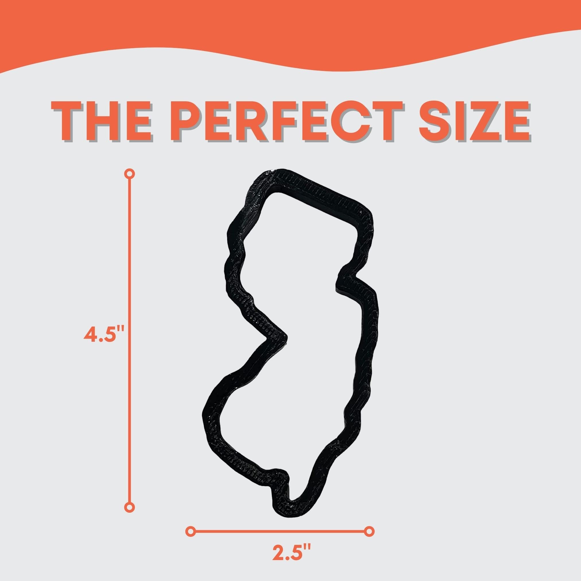 New Jersey State Cookie Cutter with Easy to Push Design (4 inch)