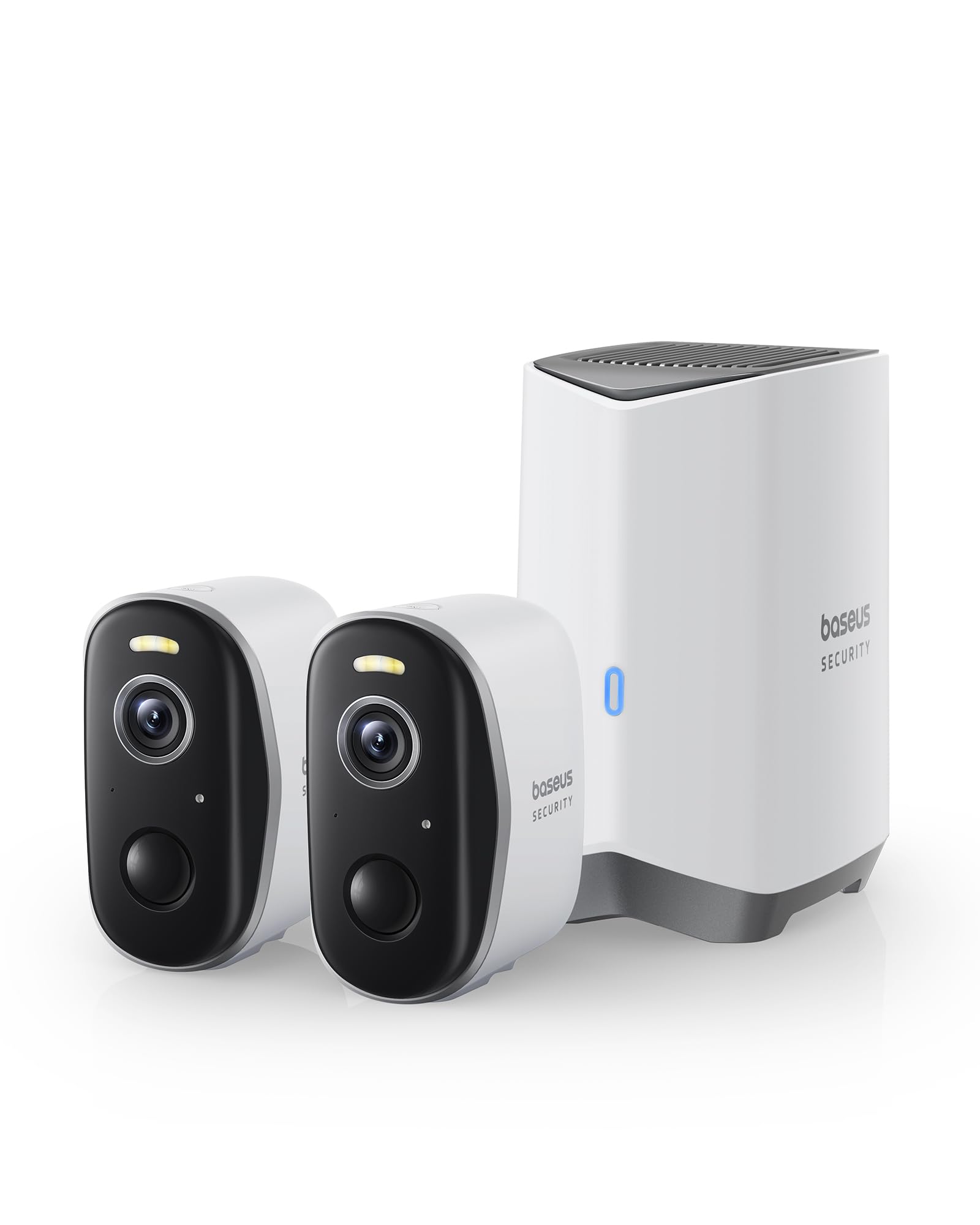 Baseus Wireless Cameras for Home Security, N1 2K HD 2-Cam Kit, No Subs