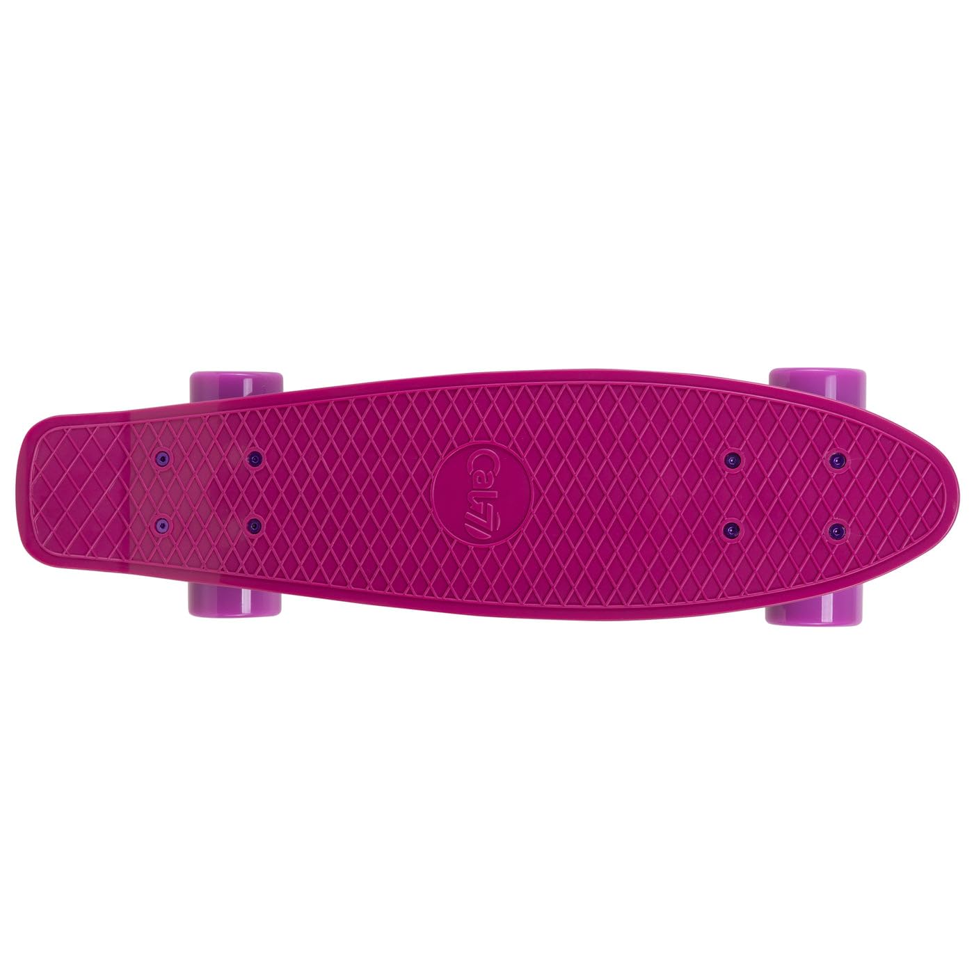 Cal 7 22.5" Complete Mini Cruiser Plastic Skateboard (Berry)