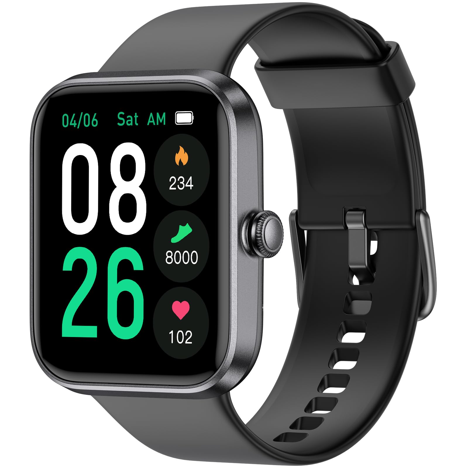 EURANS Smart Watch 45mm, AMOLED Fitness Watch with Heart Rate/Sleep Monitor Steps Calories Counter, IP68 Waterproof Activity Tracker Compatible with Android iOS