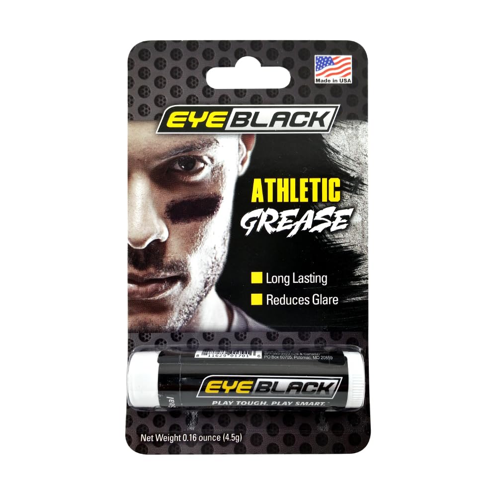 EyeBlack Anti-Glare Under Eye Black Sports Grease Stick for Pro Performance - Softball, Football, Baseball, Soccer, Cheer, Volleyball – Tailgate, Championship, Playoffs, Game Day - 1 Stick