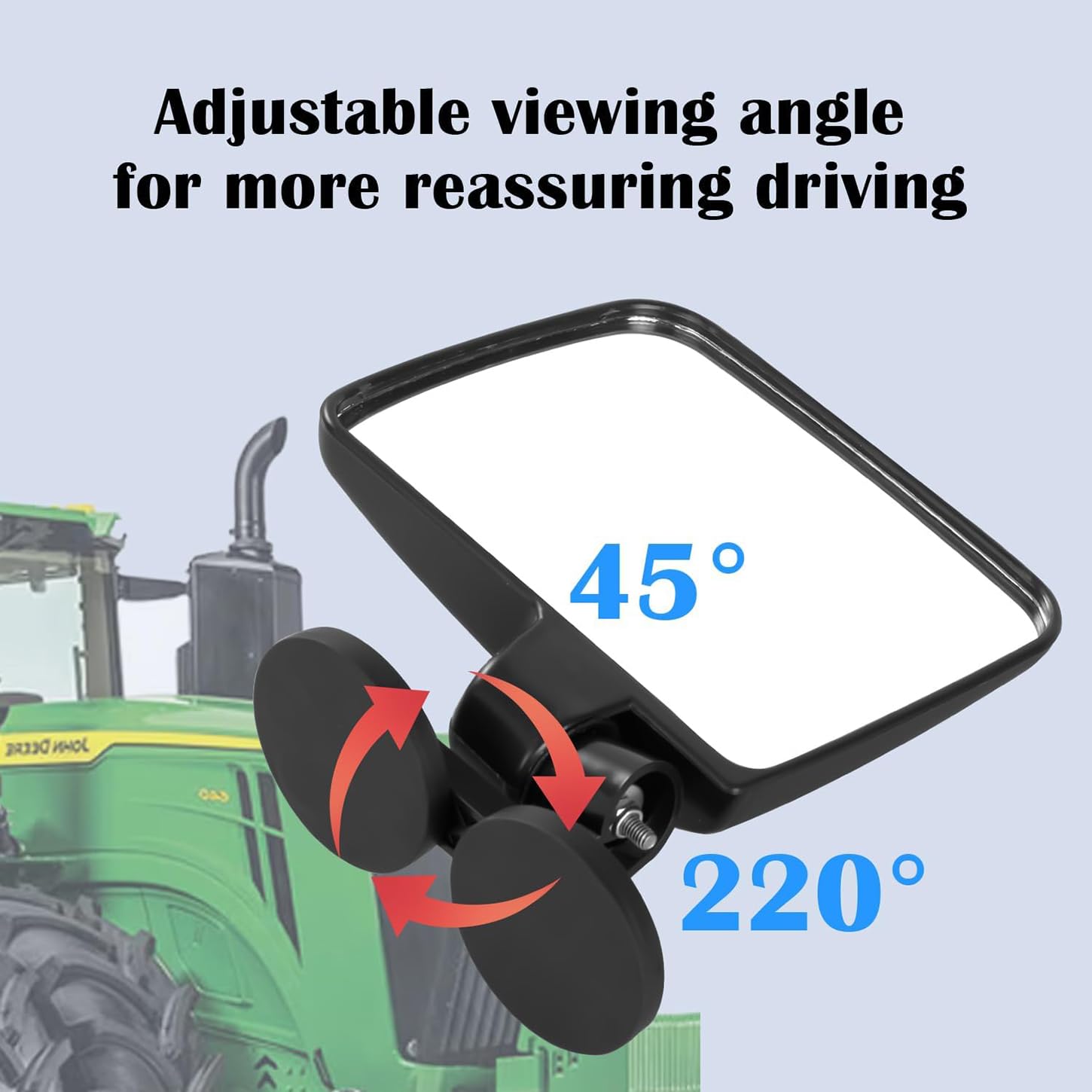 Magnetic Tractor Mirrors, Rearview Mirrors Compatible with Mahindra, Kubota, John Deere, and Lawn Mover Side Mirrors with Strong Magnets, Tractor Accessories Come Pre-Assembled.