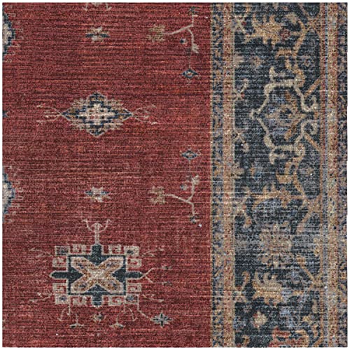 RUGGABLE Verena Washable Rug - Vintage Washable Area Rug for Living Room, Kitchen, Bedroom, Kids Room - Stain & Water Resistant, Non-Slip, Pet & Child Friendly - Amber Red 5'x7' (Standard Pad)