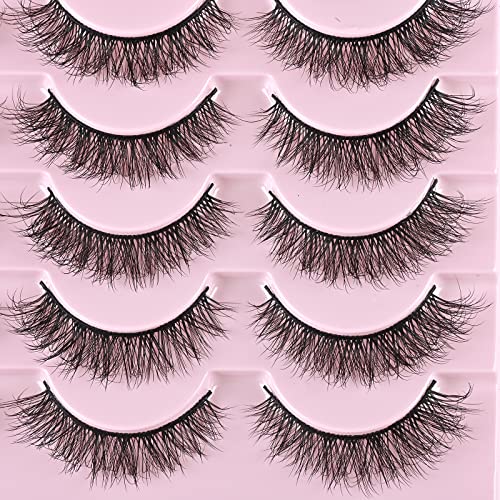 FARRED Cat Eye Lashes Natural False Eyelashes 14 Pairs Wispy Lashes Pack Short Strip Lash Fake Eyelash Mink Lashes Small Full pestañas Set (F21 | 8-14mm)