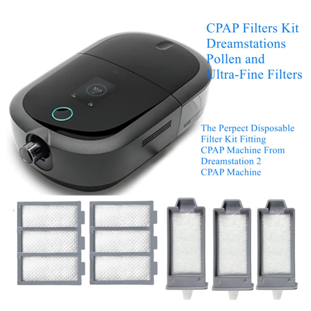 CPAP Filters, for DreamStation 2 Filter Kit Replacement Filters, 3 Reusable Pollen Filters and 6 Disposable Ultra-Fine Filters Kit for Dream Station 2 CPAP Machine