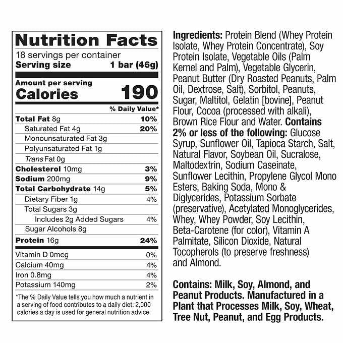 Chef Robert Irvine’s Fitcrunch Whey Protein Bars, 18-count, 1.62oz, Chocolate Peanut Butter