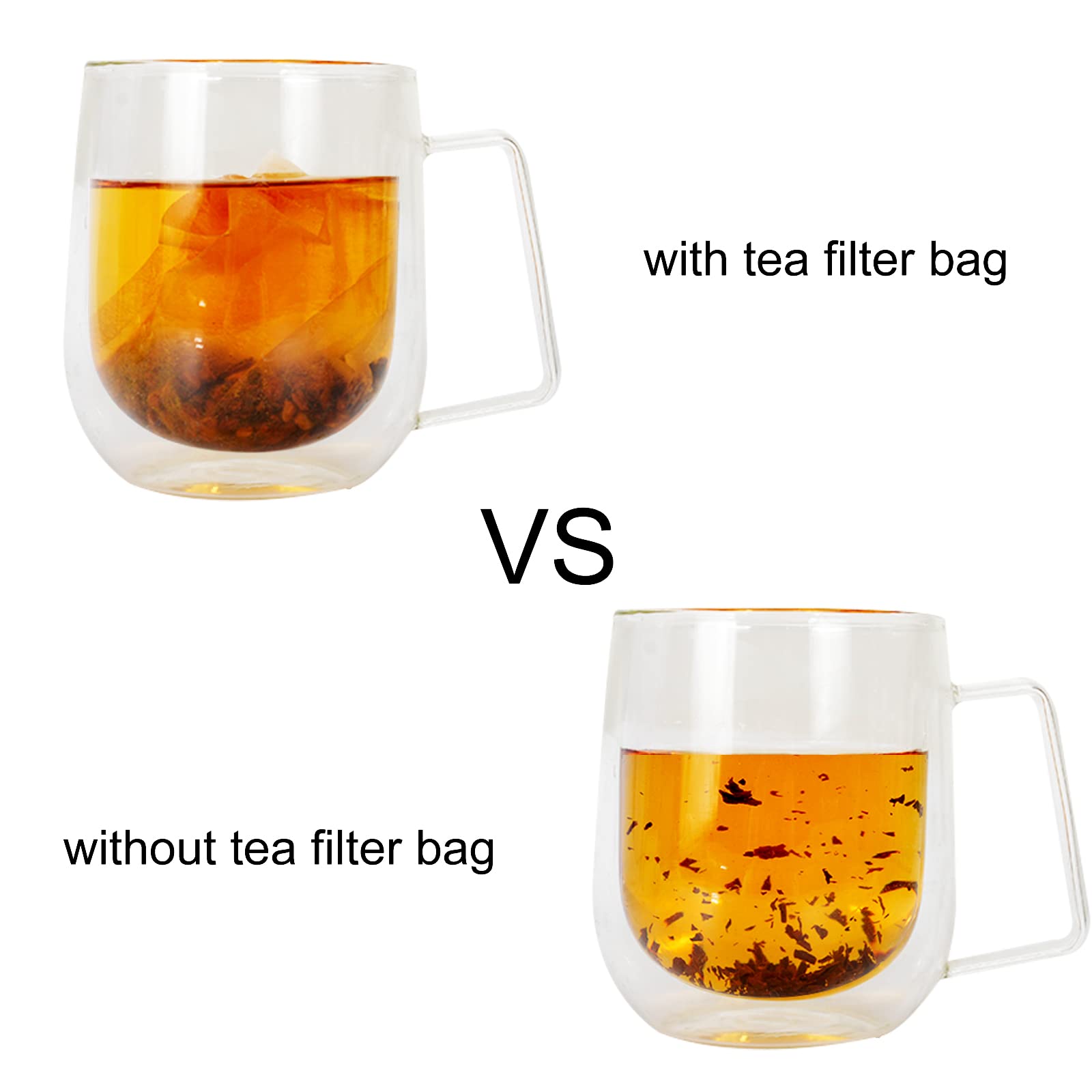 Numola Unbleached Tea Filter Bags for Loose Leaf Tea, Biodegradable and Compostable Tea Bags Empty, Wood Pulp Filter Paper Organic Tea Infuser Bag Disposable Drawstring 100 Pcs (3.2'' x 4.2'')