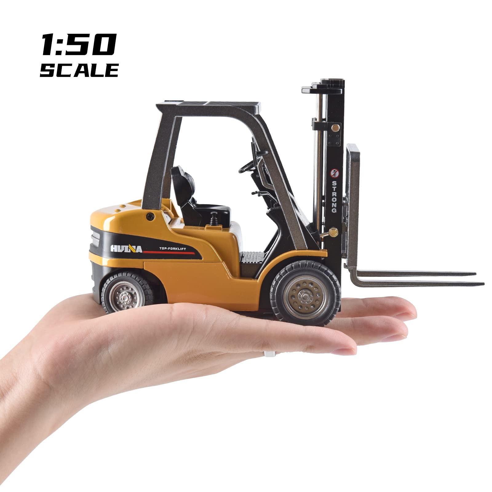 1/50 Metal Forklift Truck Toy for Kids, Diecast Construction Equipment Trucks Vehicles for Boys Child