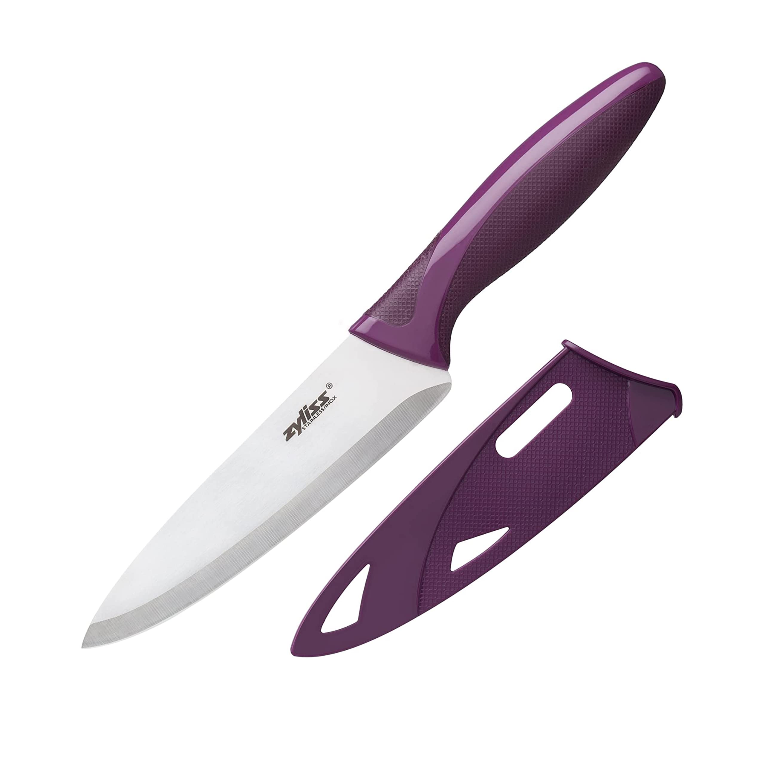 Zyliss Utility Kitchen Knives with Sheath Covers - Dishwasher Safe - Stainless Steel Kitchen Knives Perfect for Cutting Meat, Vegetables & Fruit - 5.25" Utility Knife