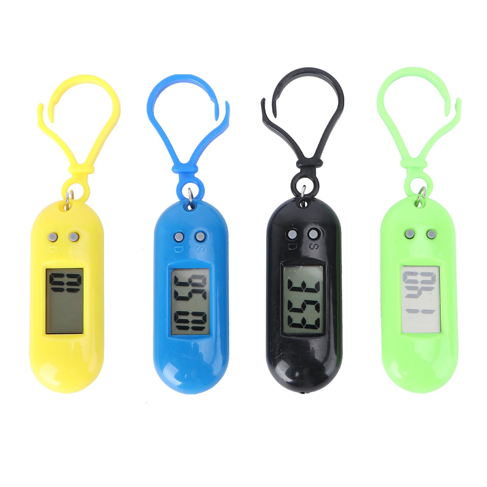 Hemobllo 4 Pcs Keychain Pocket Watch - Mini Key Ring Digital Watch Small Electronic Watch Portable Keychain Watch for Children Kids Students (Random Color, Random Keychain)