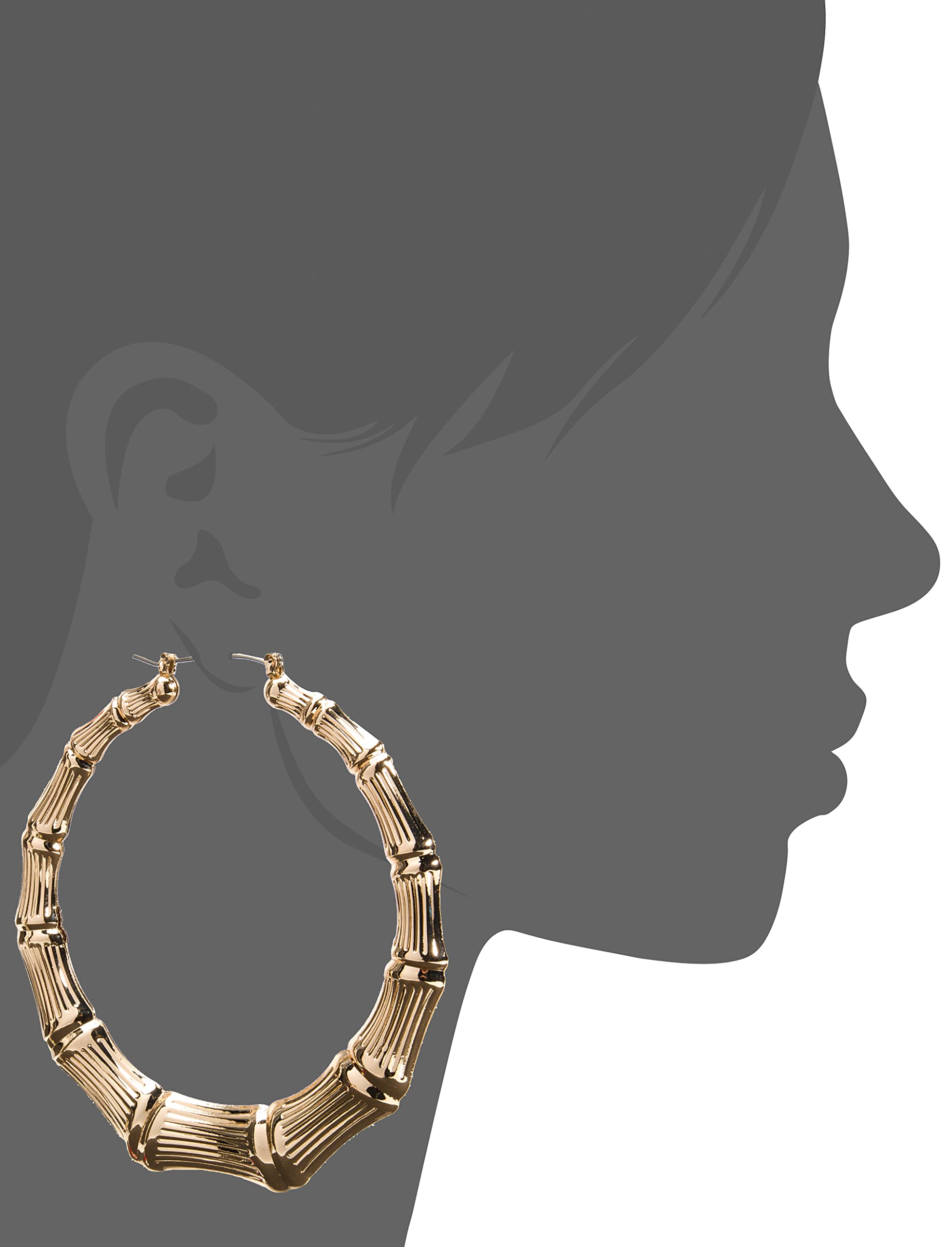 Guess Metal Hoops Women's Bamboo Hoop Earrings, Gold, One Size