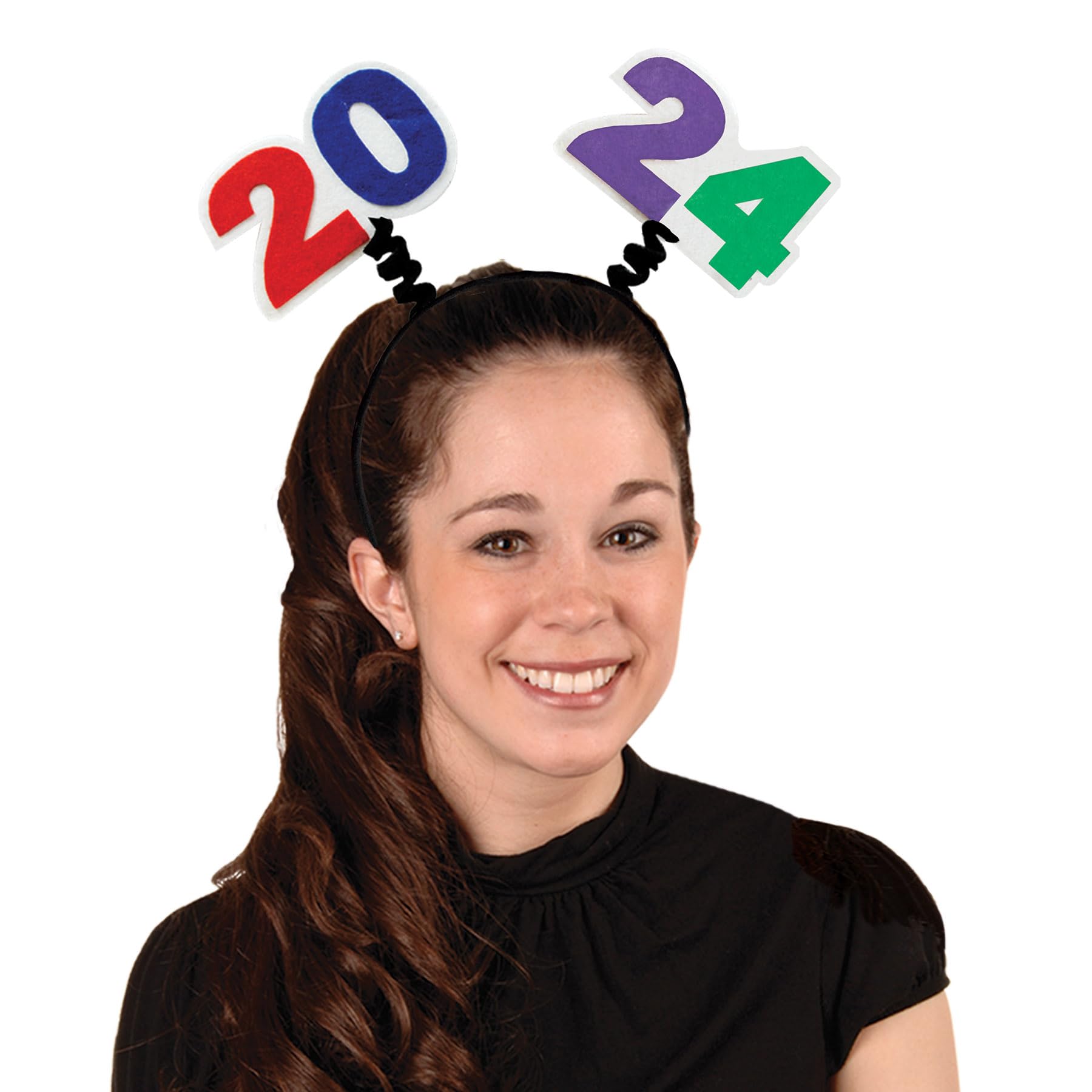 Beistle 2 Piece 2024 Headband Boppers For New Year's Eve Party Favors and Graduation Accessories, Celebrating With You Since 1900