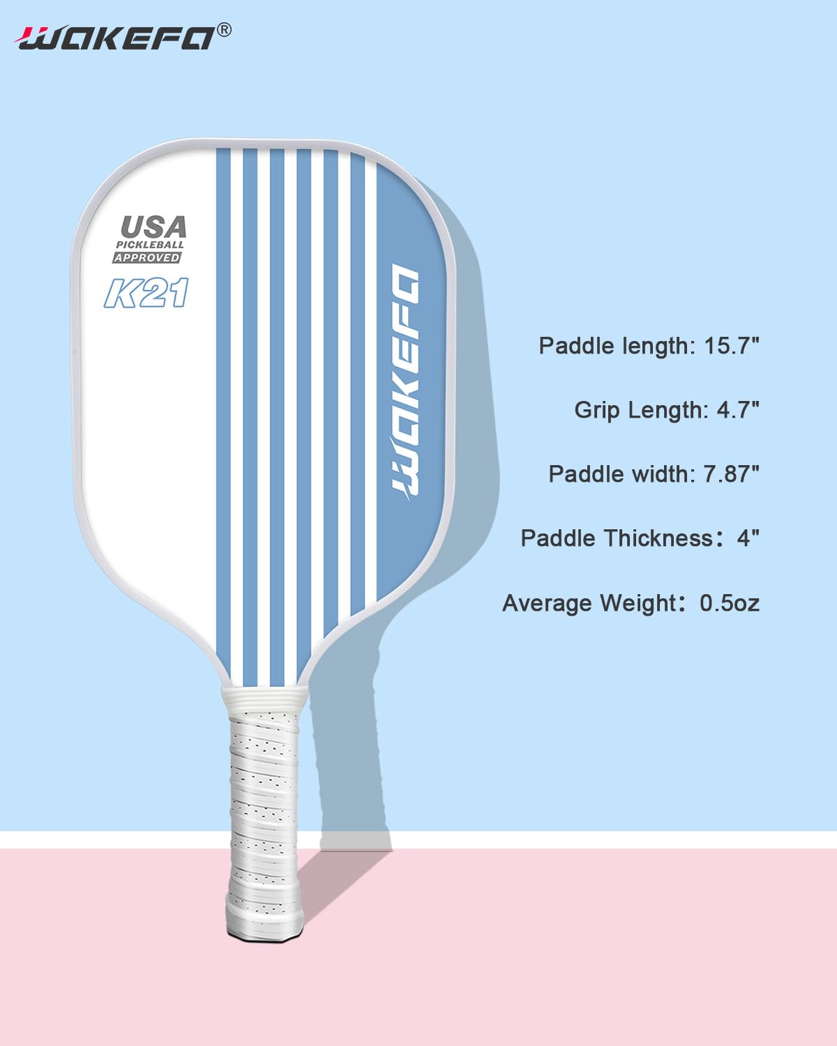 Wakefa Fiberglass Pickleball Paddles Set of 4: Cute Cool Best Pickleball Paddles Pink, USAPA Approved Pickleball Rackets with 4 Pickleball Balls & 1 Carry Bag Gifts for Women, Pickleball Racquet