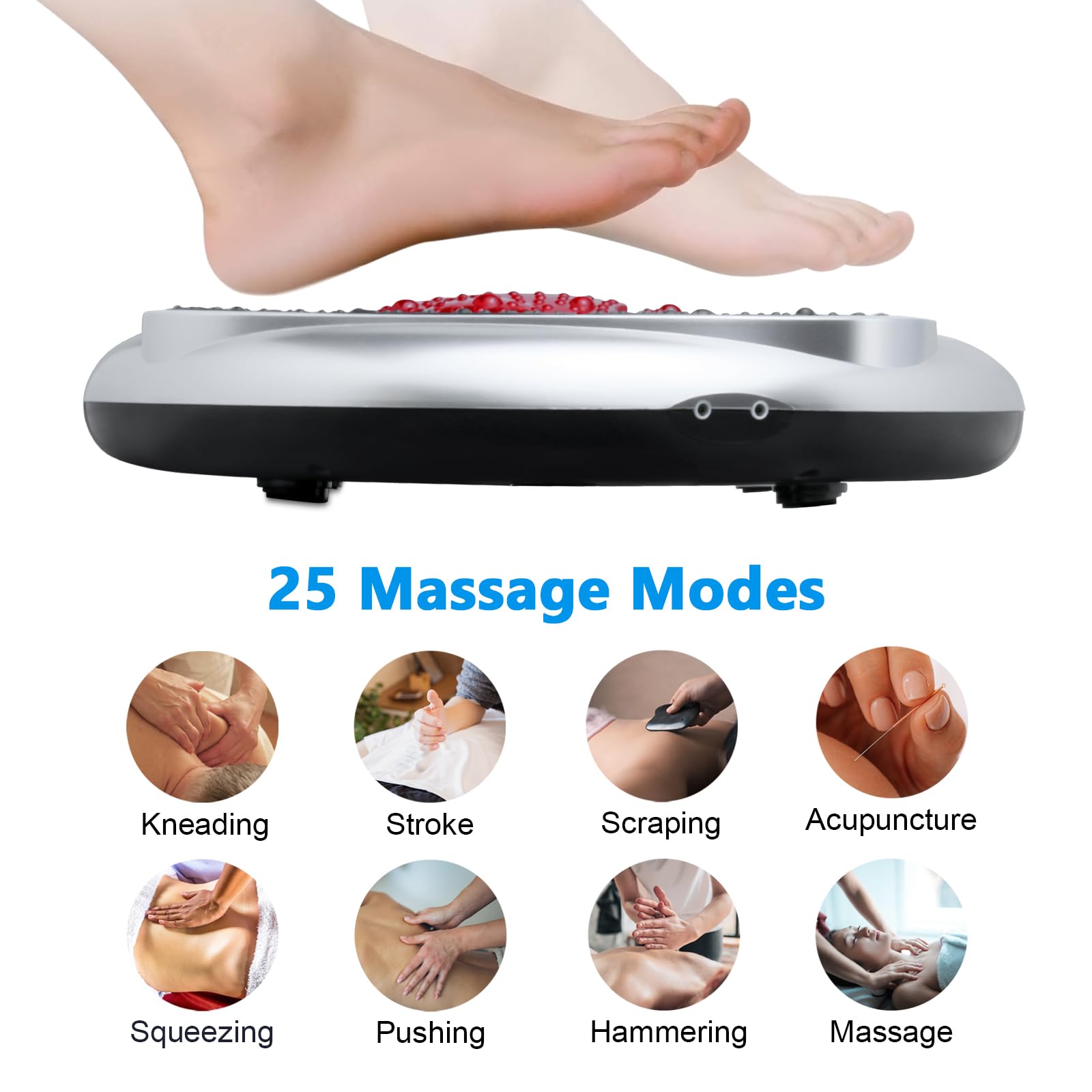 Auxoliev EMS Foot Massager for Neuropathy, FSA HSA Eligible Items, Foot Stimulator for Pain Relief and Circulation, Foot Massage Machine for Plantar Fasciitis with 4 TENS Pads