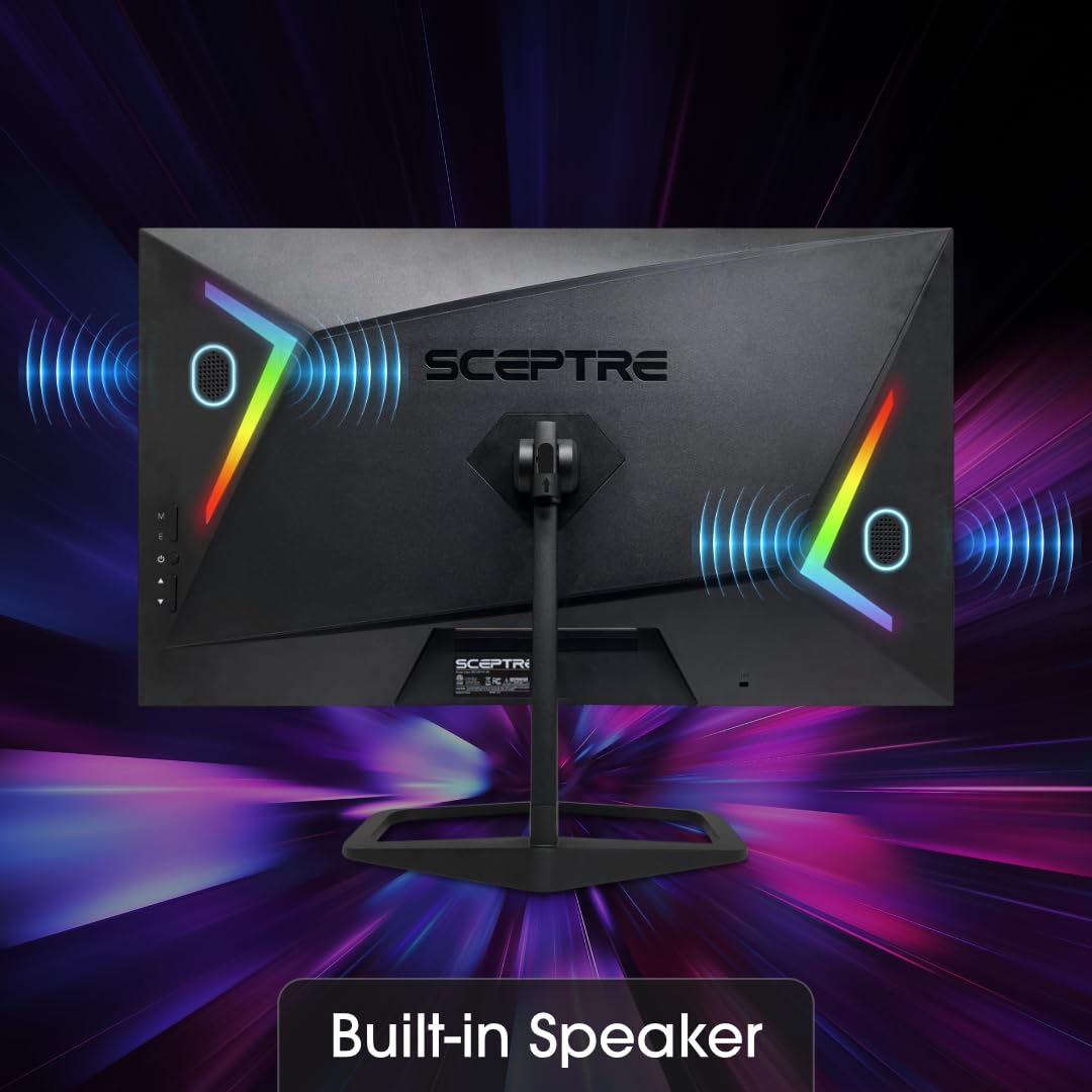 Sceptre 27-inch 240Hz Gaming Monitor 1ms 99% sRGB AMD FreeSync Premium DisplayPort x2 HDMI x2 Build-in Speakers, Machine Black (E278B-FWD240)