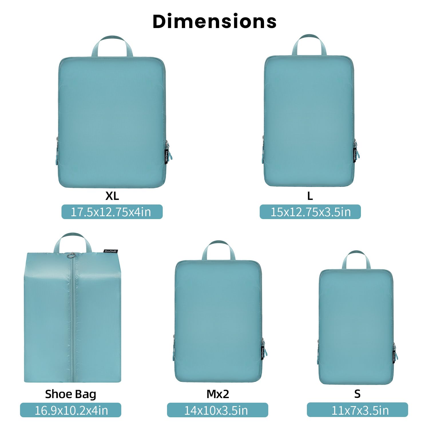 BAGAIL 4 Set/6 Set Ultralight Compression Packing Cubes Packing Organizer for Travel Accessories Luggage Suitcase Backpack(70D Dusty 6Set Blue)