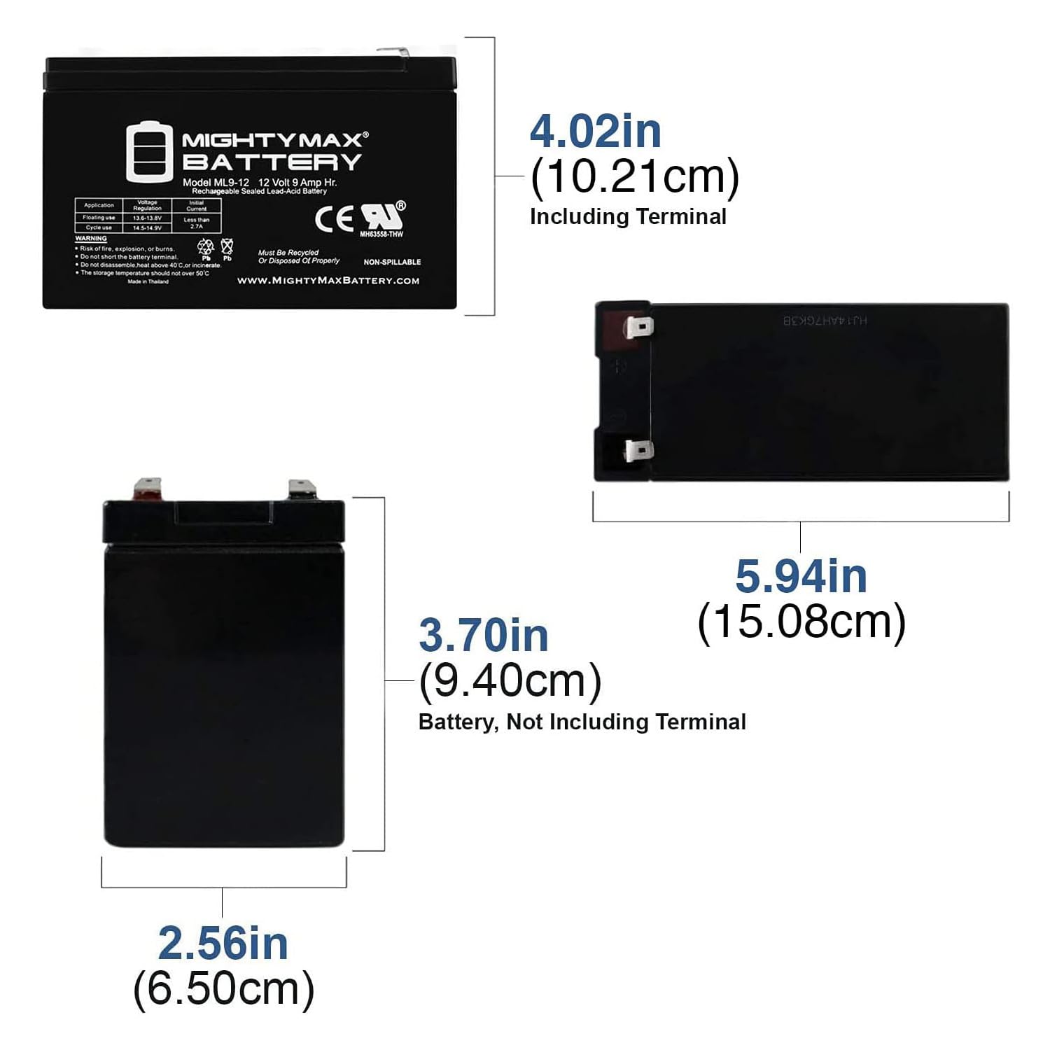 Mighty Max Battery 12V 9Ah PowerWare PWHR1234W2FR Replacement UPS Battery - 8 Pack