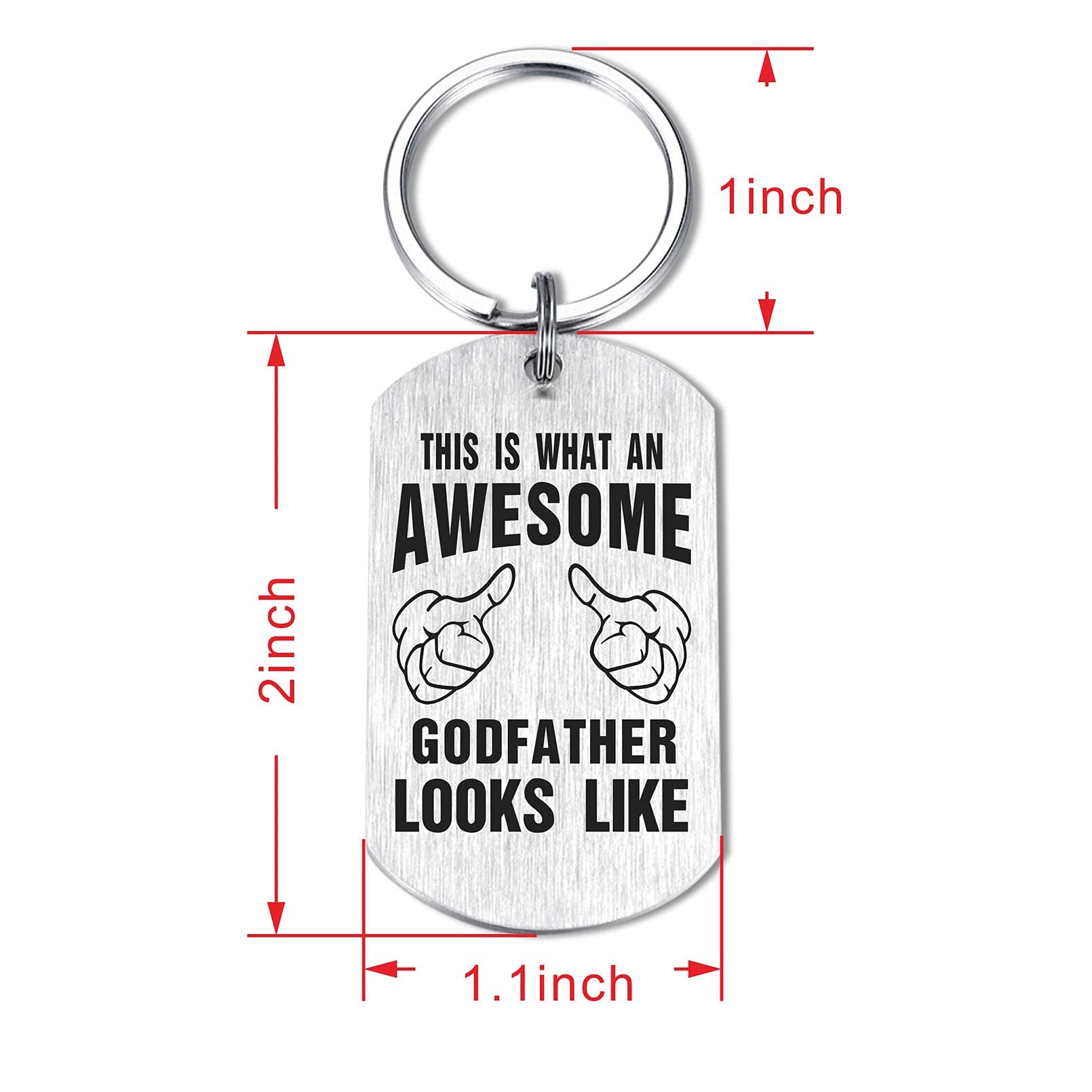 ABNTY Godfather Gifts from Godchild, Best Godfather Gift Keychain, This Is What An Awesome Godfather Looks Like