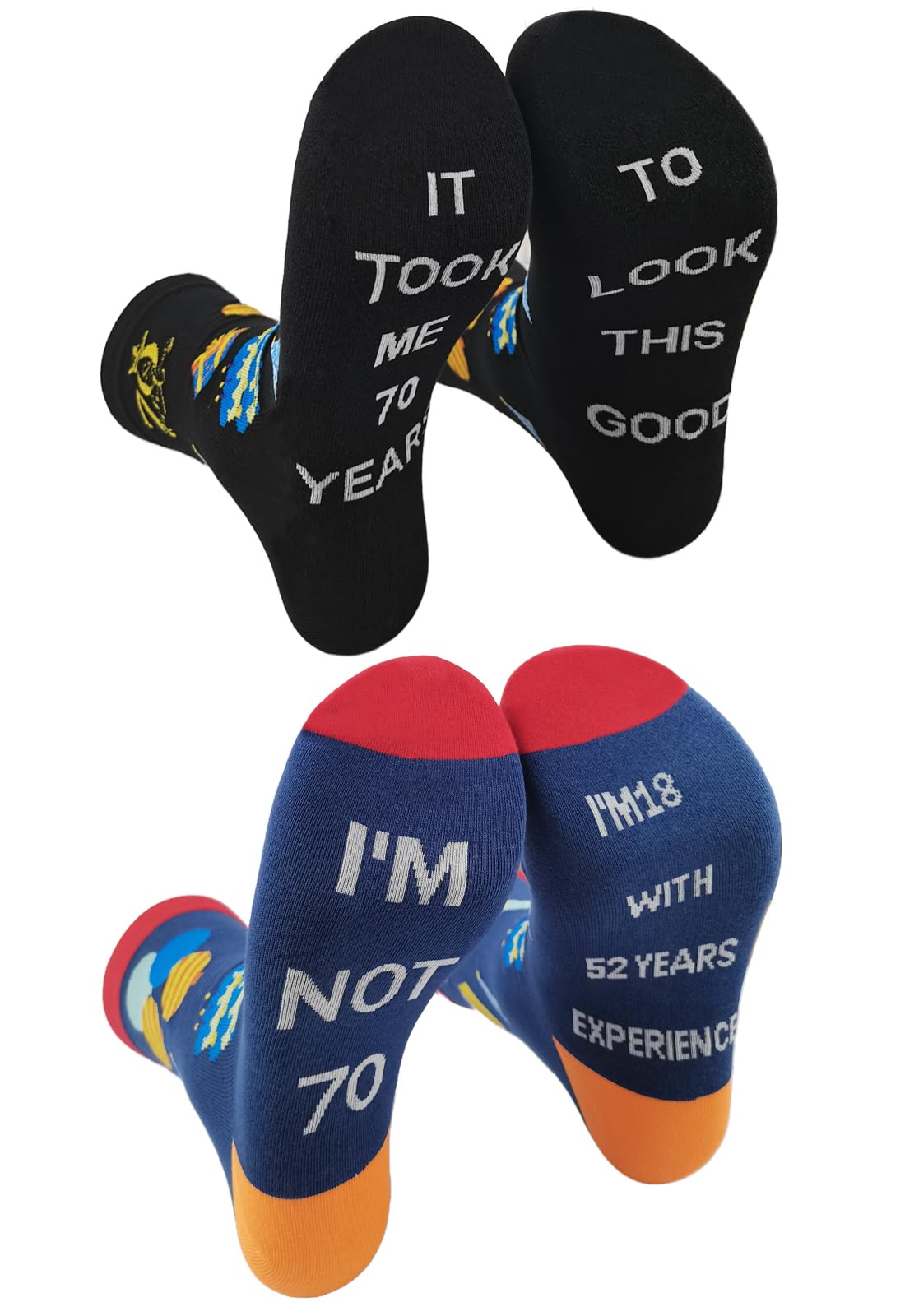 70th Birthday Gifts for Men Women, Funny 70 Year Old Socks for Dad Mom Papa Mama Husband Wife Grandpa, Unique Fun Novelty Retired 70th Anniversary Ideas for Elderly Senior Christmas