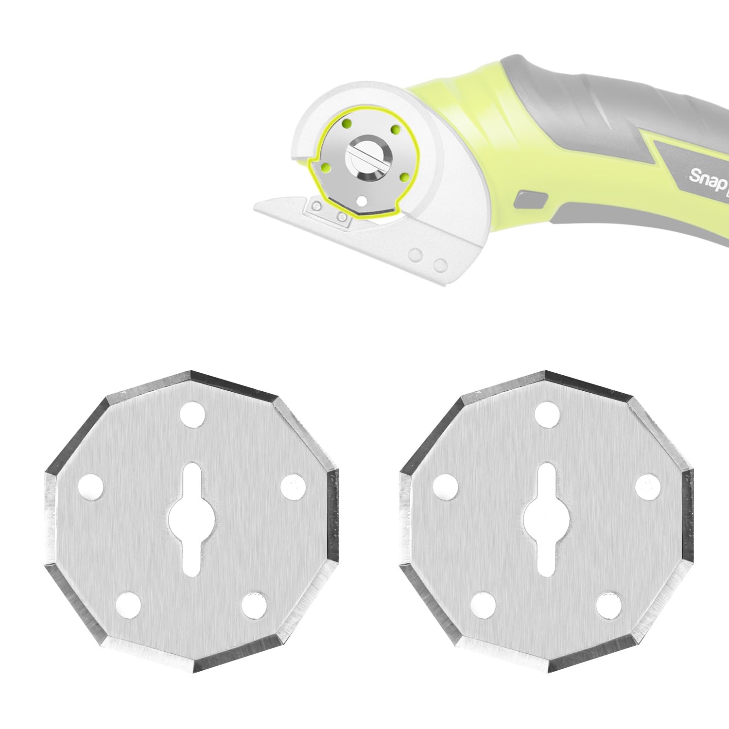 SnapFresh 4V Electric Scissor Replacement Blades, Compatible with SnapFresh EC0601C/EC0601P Zip Snip Cardboard Cutter(1-1/2"),Fits WX082L/ WX081L(2 Pack)