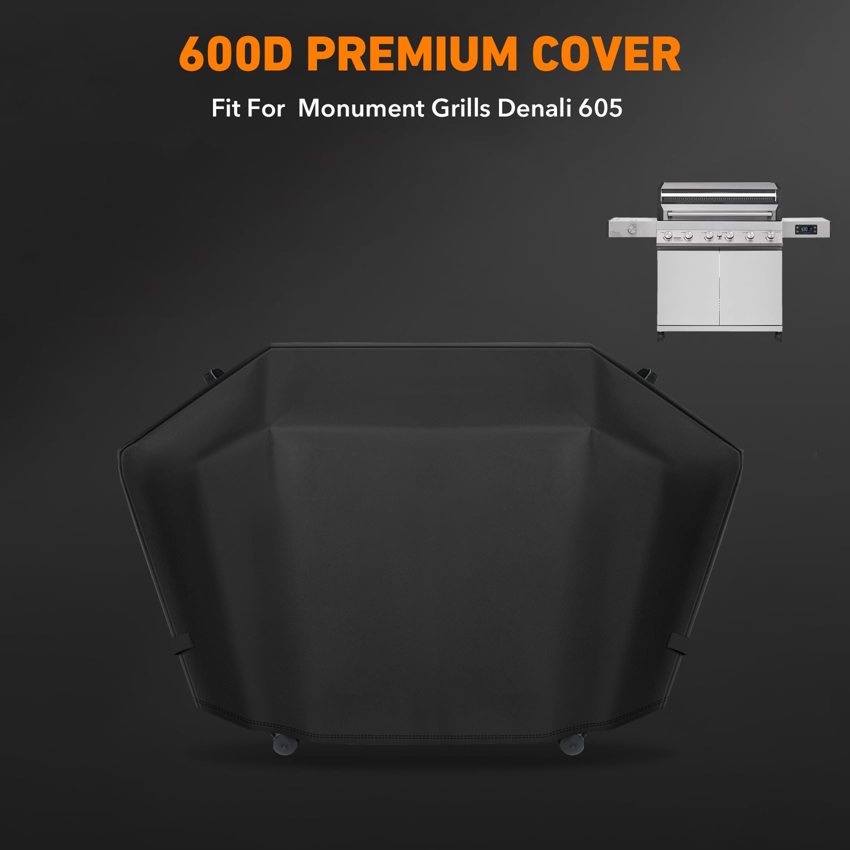 ZBXFCSH Heavy Duty 600D Polyester Cover Compatible with Monument 66-inches 6 Burners Gas Grill Models Denali D605, SKU A003