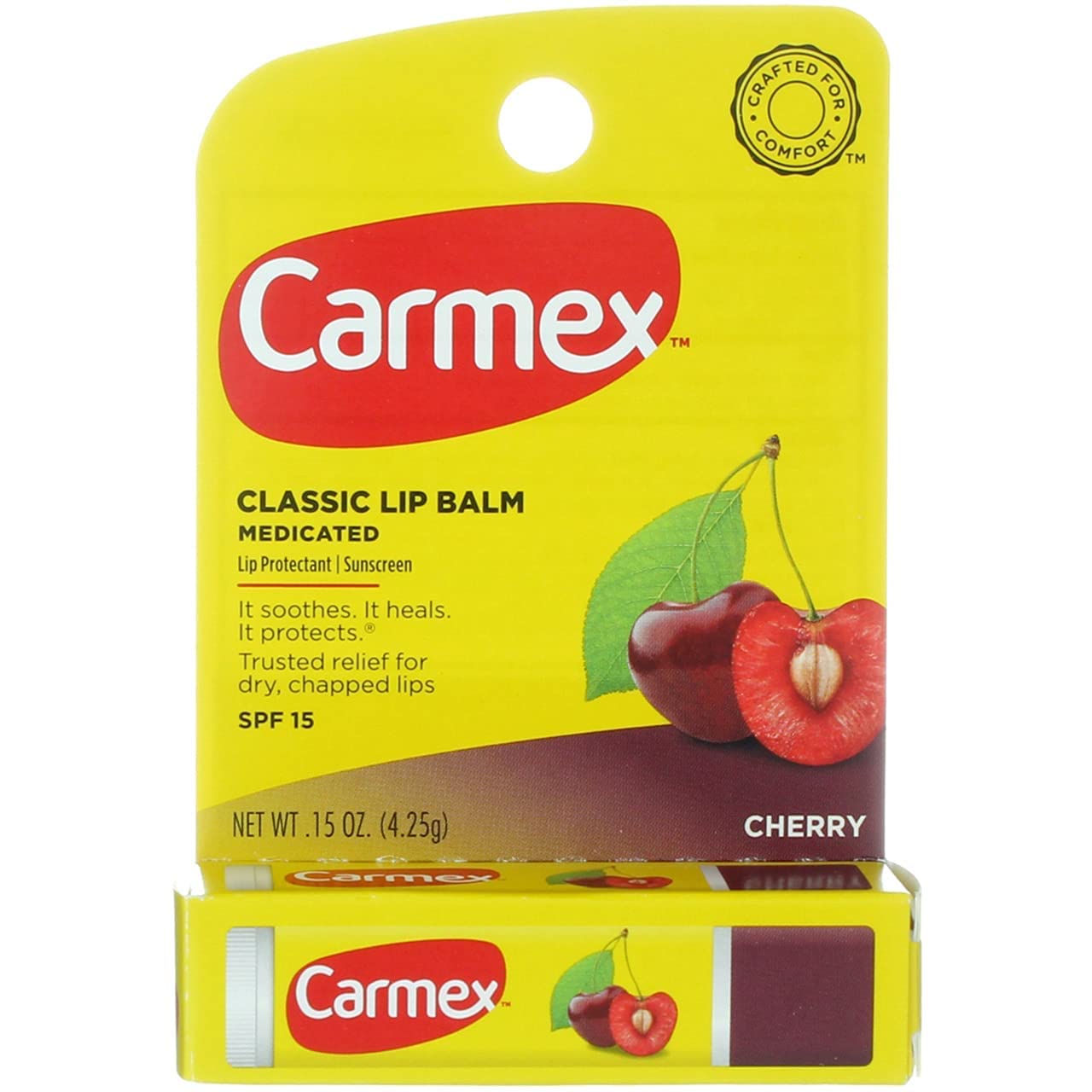 Carmex Click-Stick Moisturizing Lip Balm SPF 15 Cherry 0.15 oz (Pack of 6)