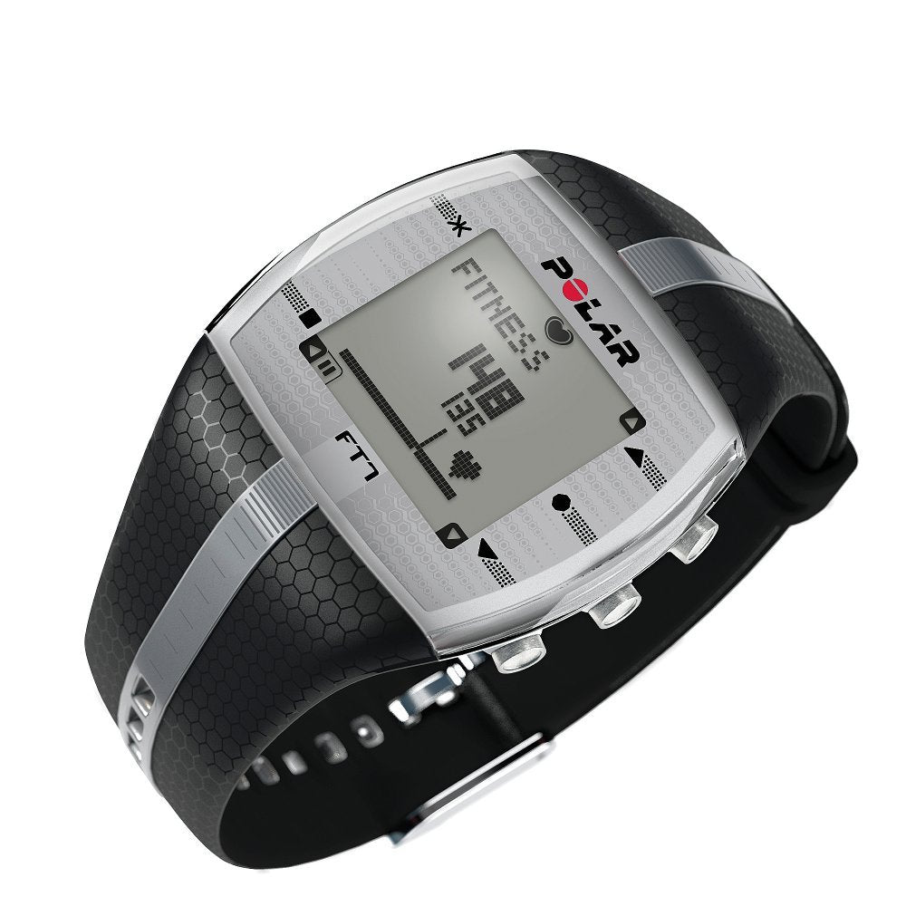 POLAR FT7 Men's Heart Rate Monitor Watch M- XXL Strap (Black/Silver)