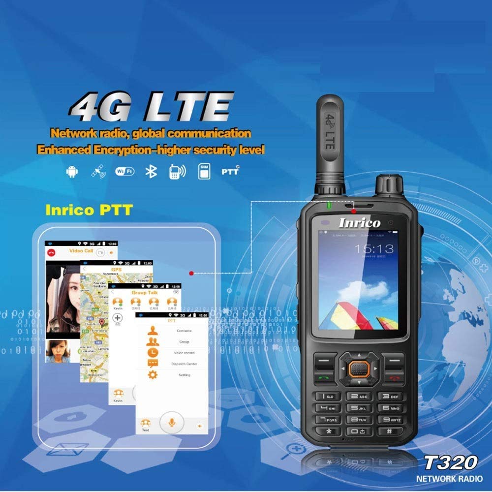 Inrico T320 4G Network Radio WiFi Bluetooth Mobile Radio Unlocked Android 7.0 GSM Compatible with Zello Real PTT