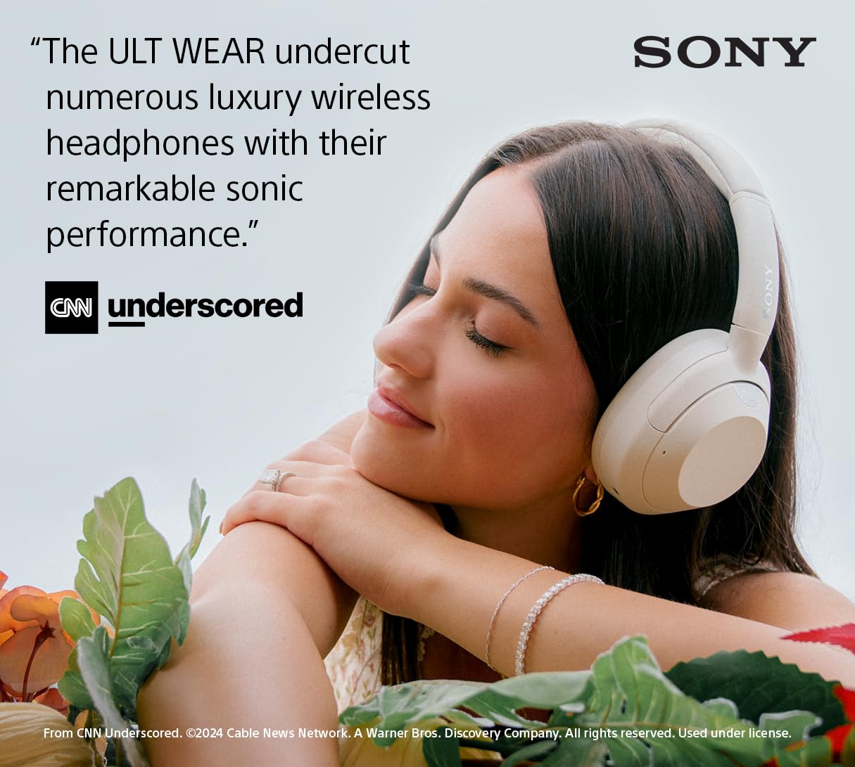 Sony ULT WEAR Over-Ear Headphones, Noise Cancelling Headphones Bluetooth Made with Recycled Plastic Material, Unique Thermo-Foaming Design, Swivel Fold Design, Headphones Noise Cancelling (Off White)