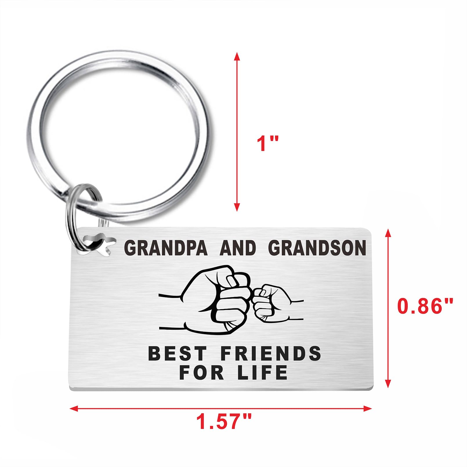 TGCNQ Fathers Day Grandpa Gift, Grandpa Gifts from Grandson, Remember I Love You Grandpa Keychain Key Chain Keyring, Grandpa Father's Day Birthday