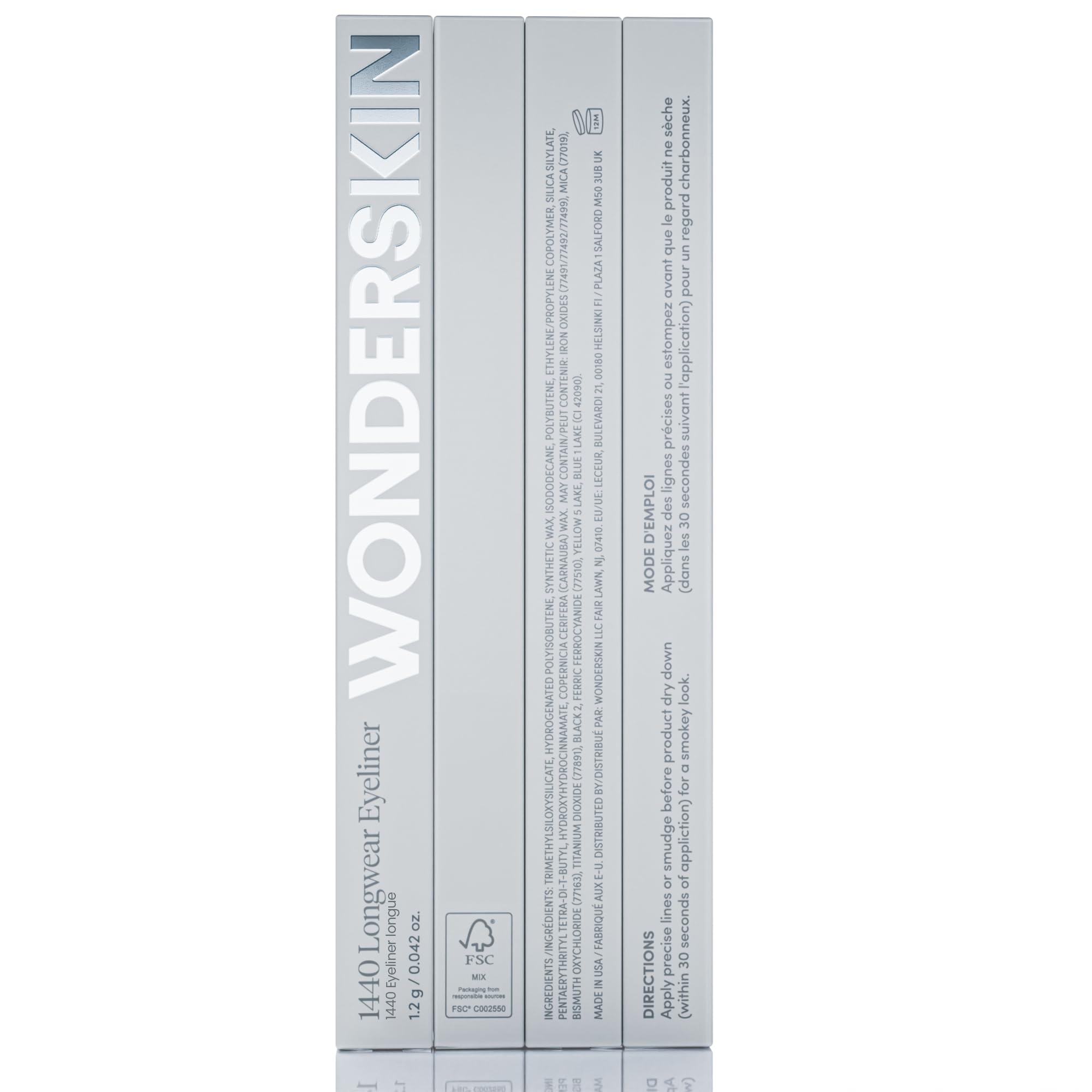 Wonderskin Eyeliner Pencil, 1440 Longwear Deep Black Eyeliner Pencil - Waterproof, Sharpenable & Smudge Proof (Liquorice)