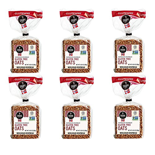 Sigdal Bakeri Gluten Free Oats, Wholegrain Crispbread, 8.29oz (Pack of 6)
