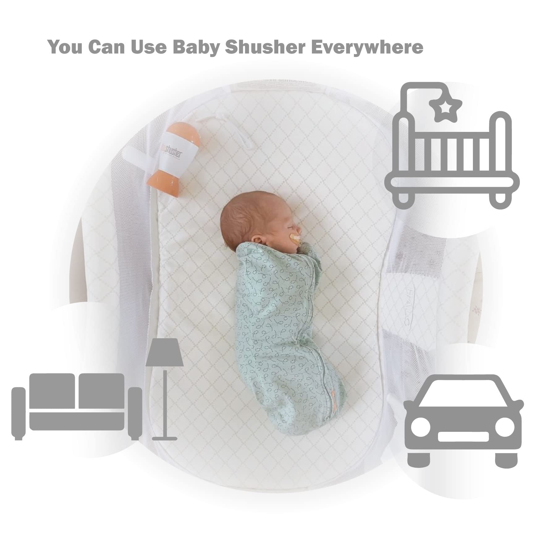 (3-Pack) Baby Shusher - The Original Shhh Calming Sound Machine for Baby | Stops Fussy Crying Spells | for Parents, Pediatricians, Photographers | Portable for Travel | 15 or 30 Minute Timer